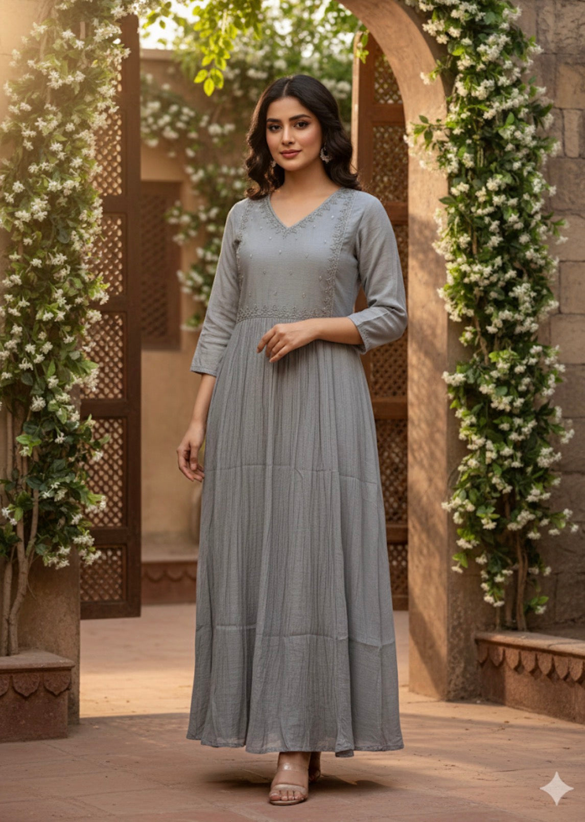 Aubergine Anarkali Top