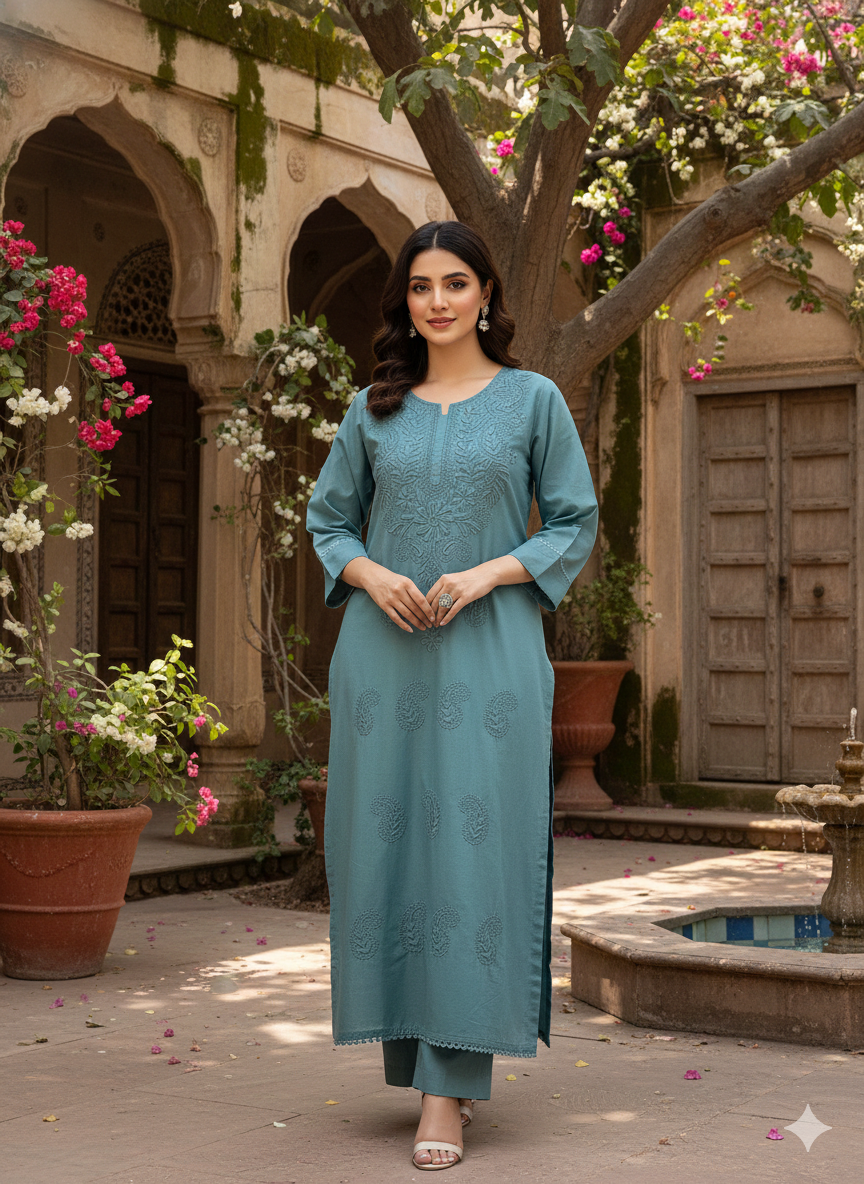 Aabroo Chikankari Kurti