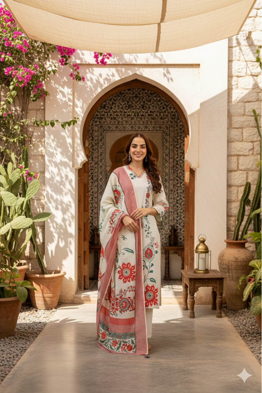Ivory Blossom Suit