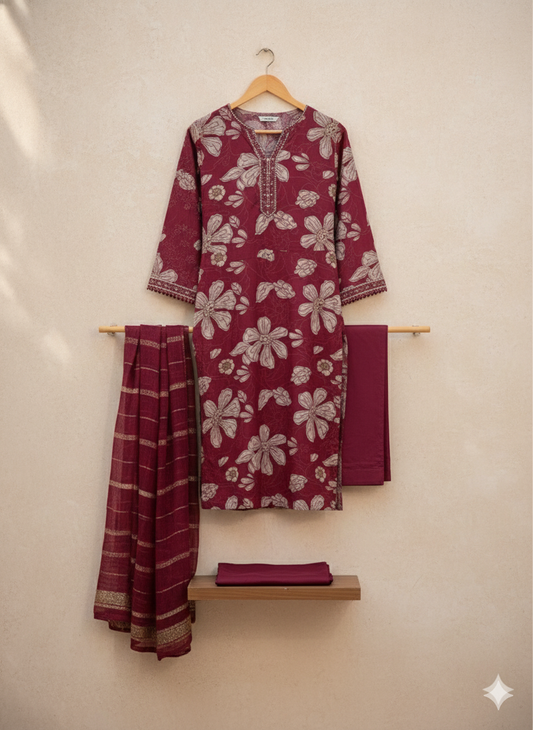 Zarif Floral Salwar 3-piece Set