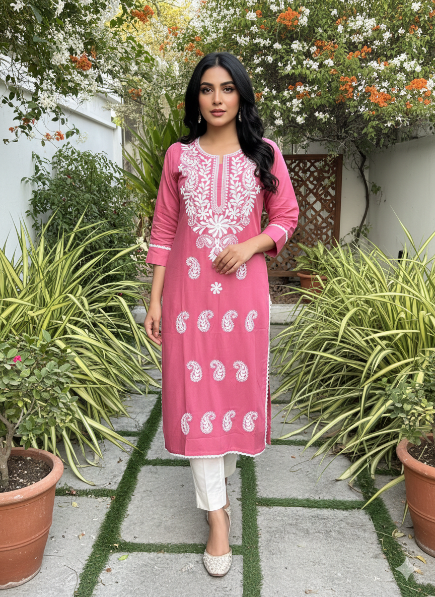 Embroidered Chikankaari Kurti