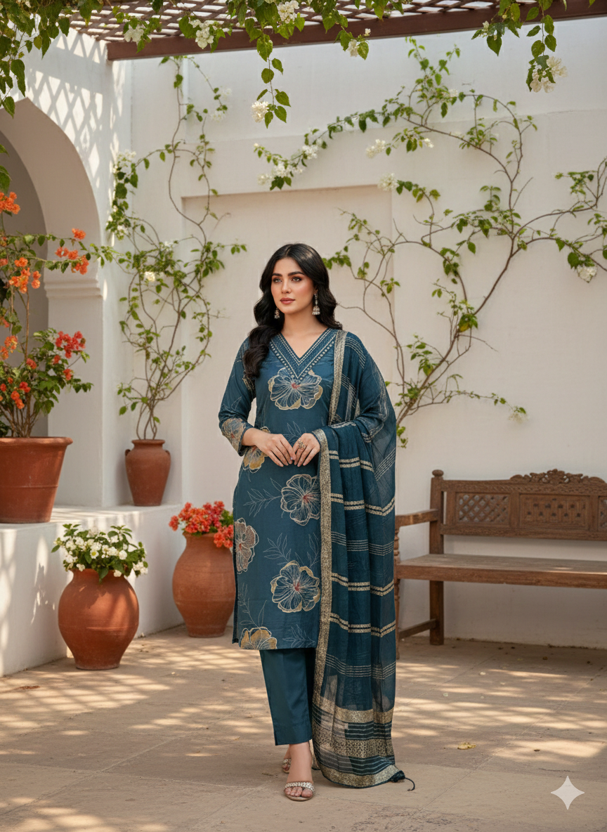 Mehwar Bloom Salwar 3-piece Set