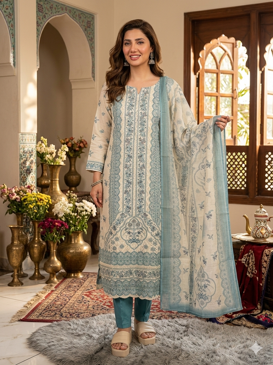 Azure Ethnic Suit