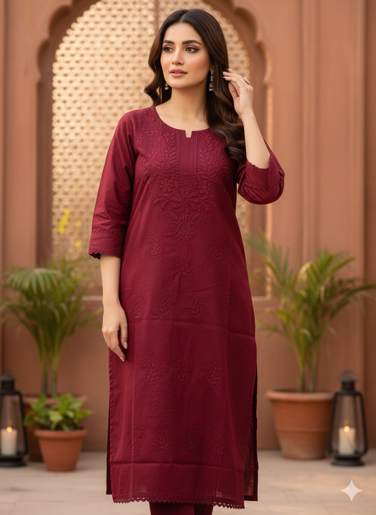 Aabroo Chikankari Kurti