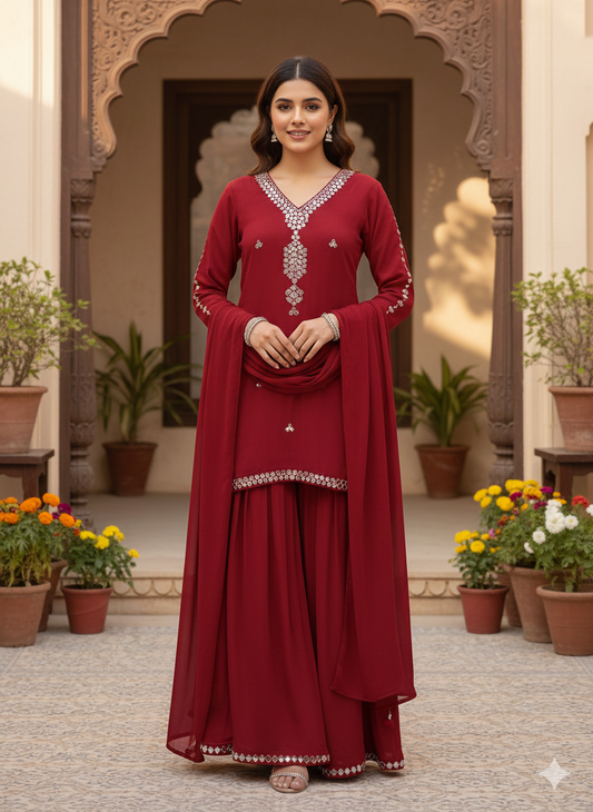 Mughal Inspired Party Wear 3-piece Set