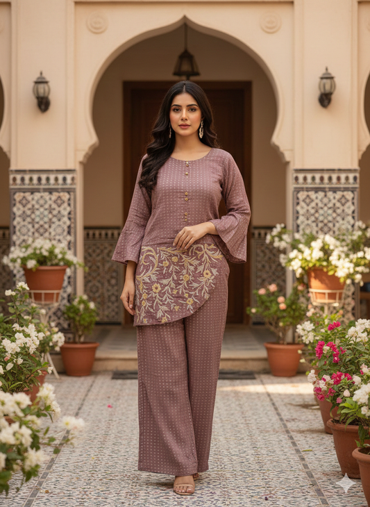 Mocha Bloom Co-ord Set - Pink