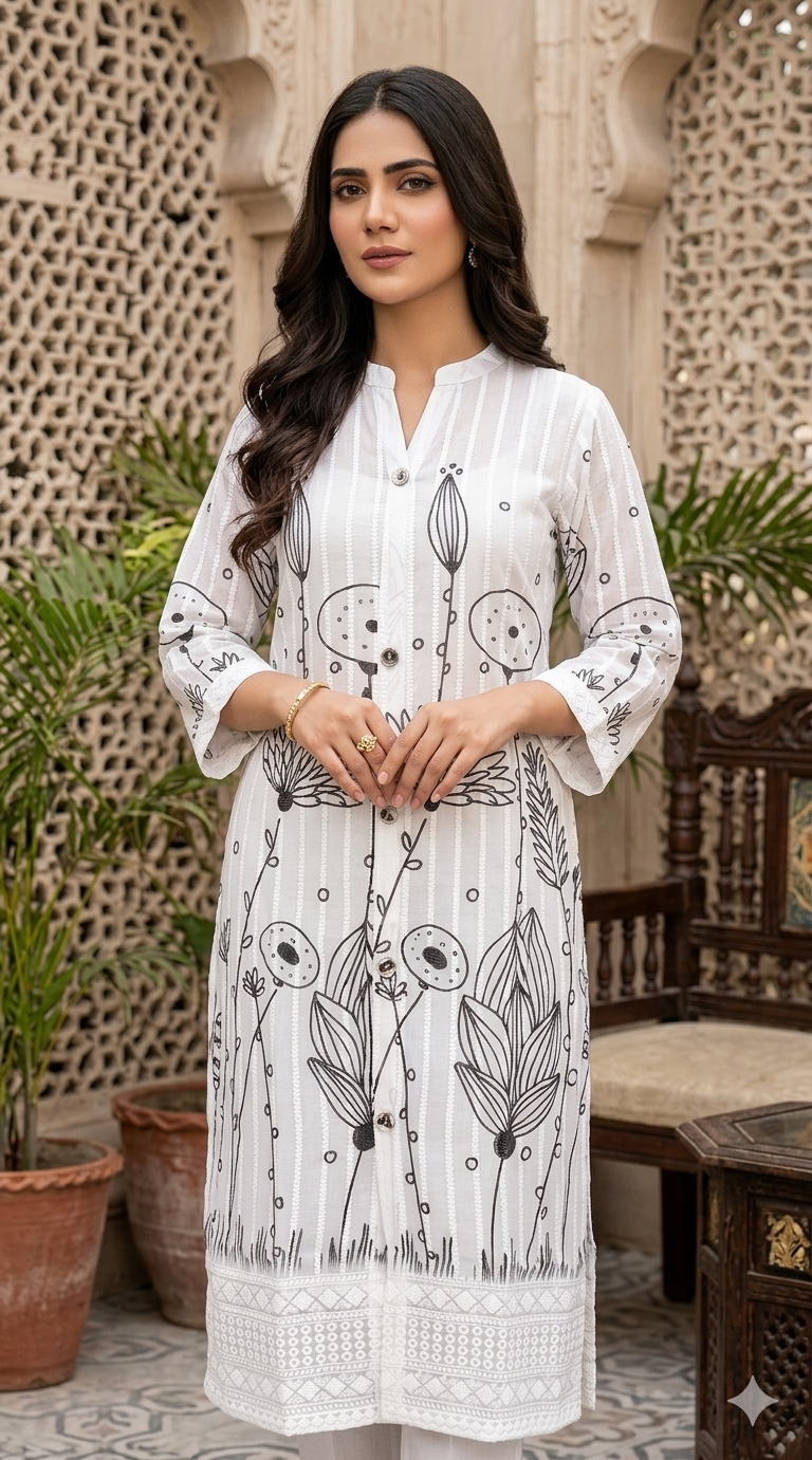 White Whisper Kurti
