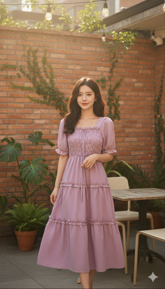 Autumn Glow Dress - Pink