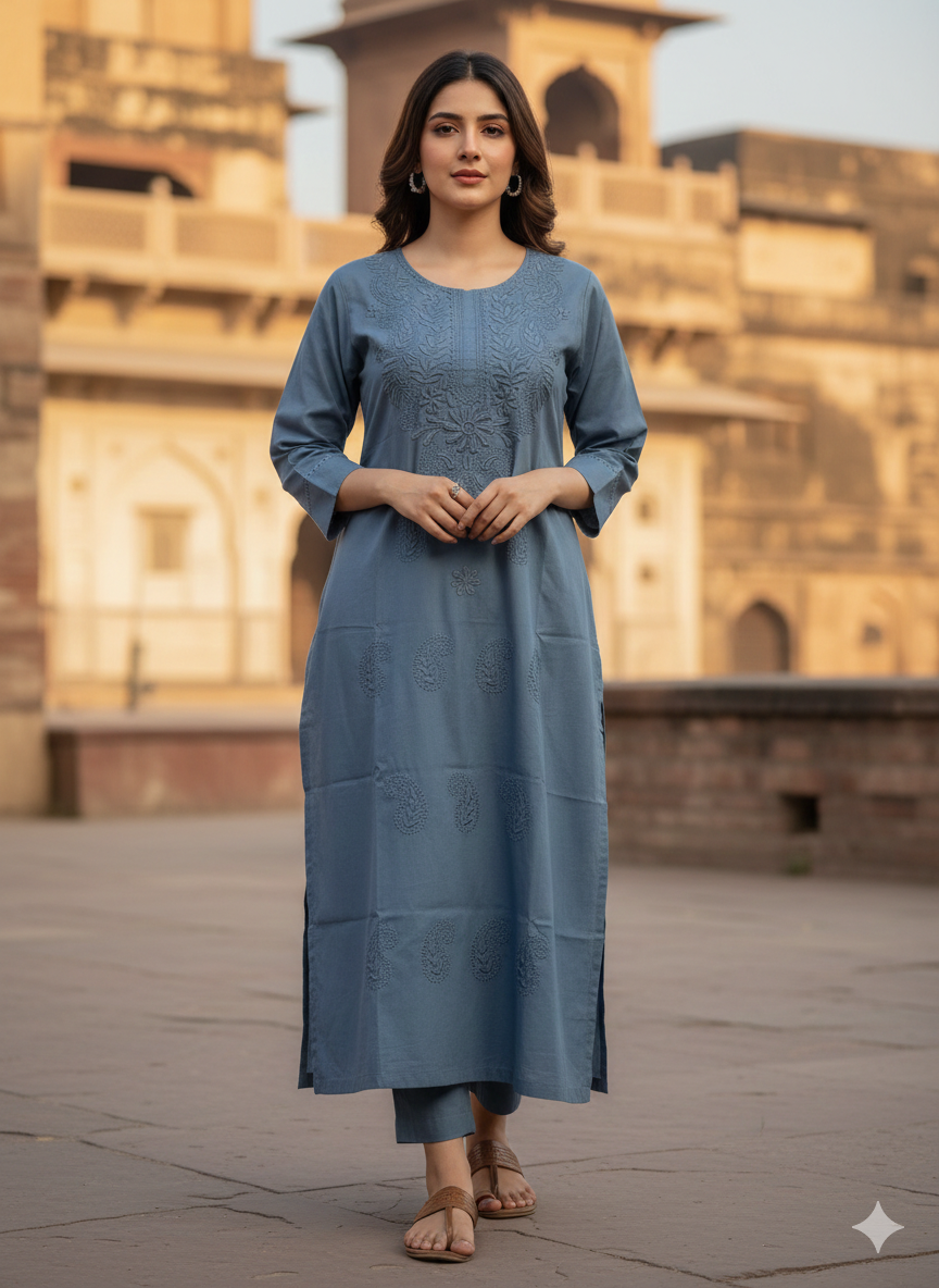 Aabroo Chikankari Kurti