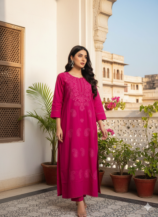 Aabroo Chikankari Kurti