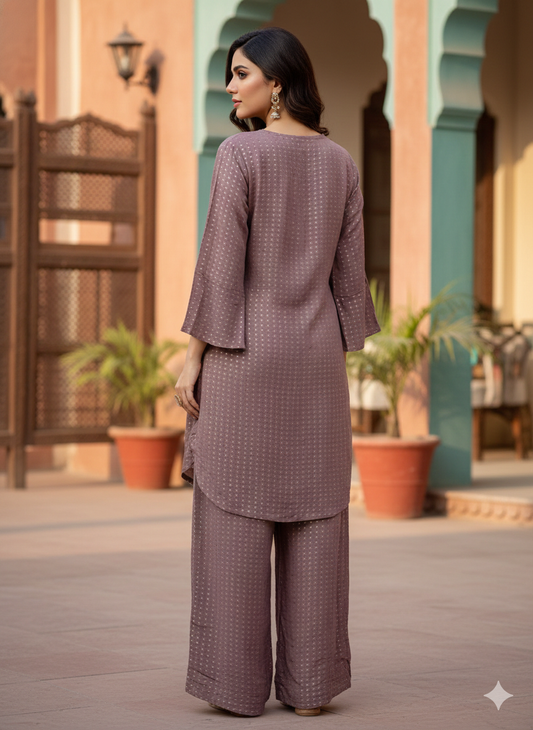 Mocha Bloom Co-ord Set - Pink